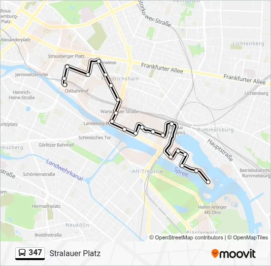 347 Bus Line Map
