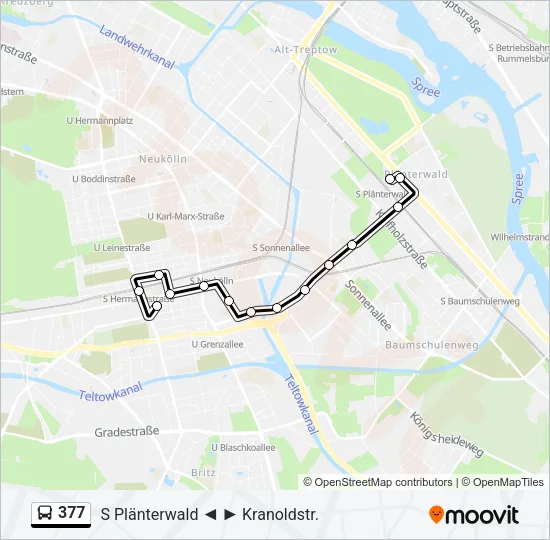 377 Bus Line Map