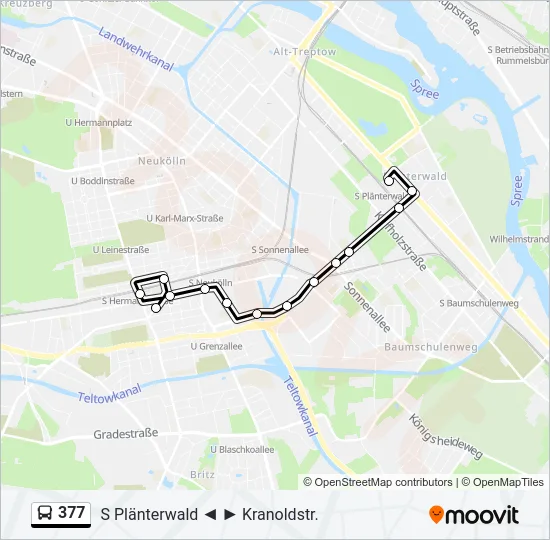377 Bus Line Map