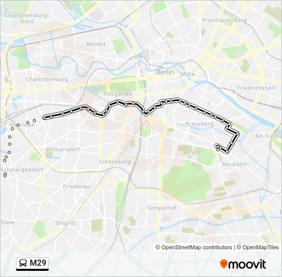 M29 Bus Line Map