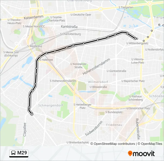 M29 Bus Line Map
