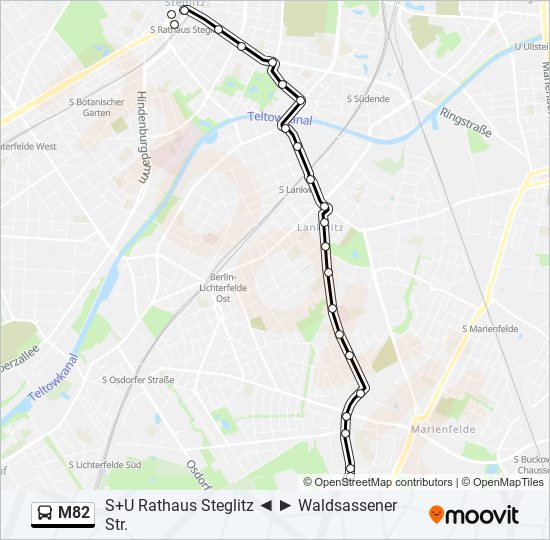 M82 bus Line Map