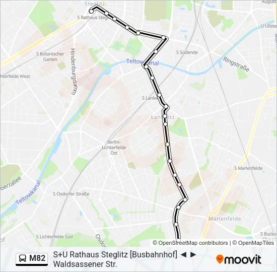 M82 Bus Line Map
