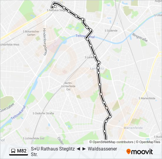 M82 bus Line Map