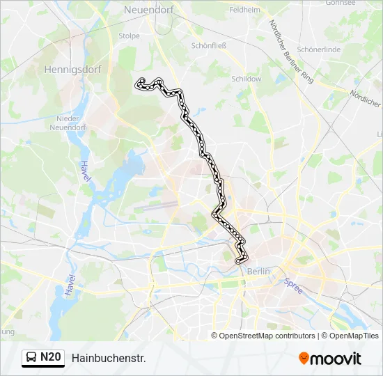 N20 Bus Line Map