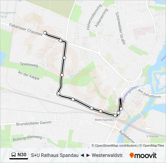N30 Bus Line Map