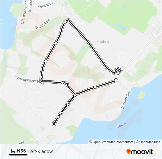 N35 Bus Line Map