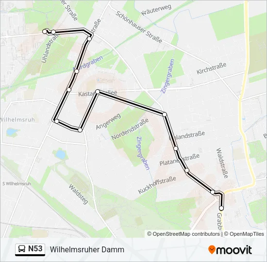 N53 Bus Line Map