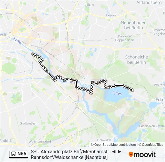 N65 Bus Line Map