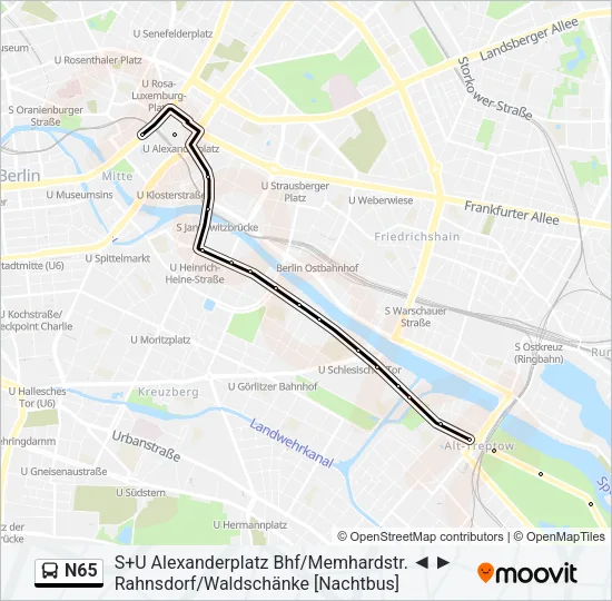 N65 Bus Line Map