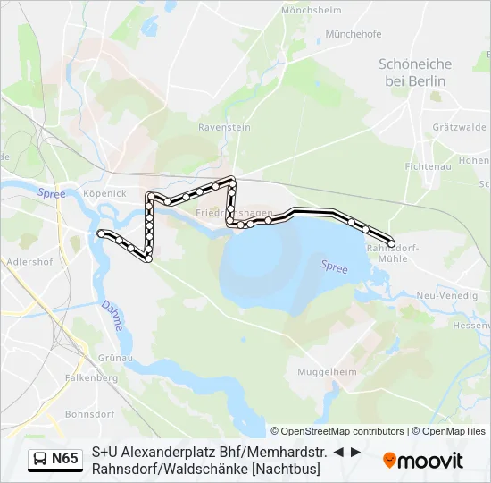N65 Bus Line Map