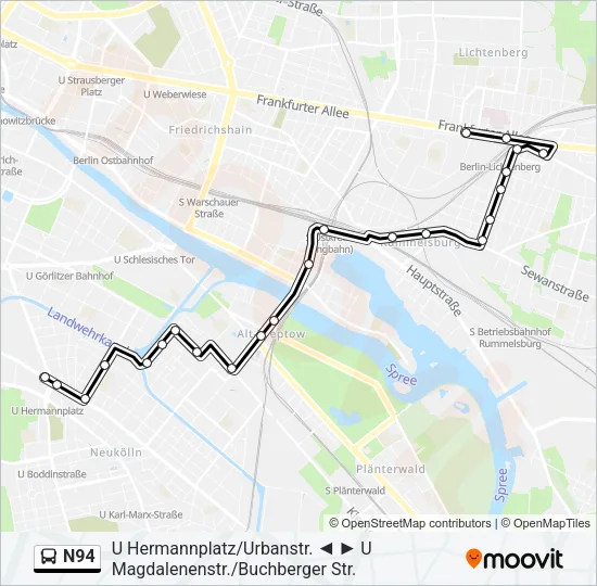 N94 Bus Line Map