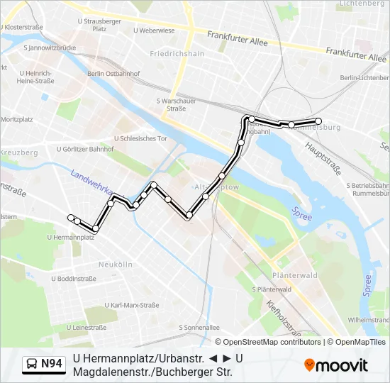 N94 Bus Line Map