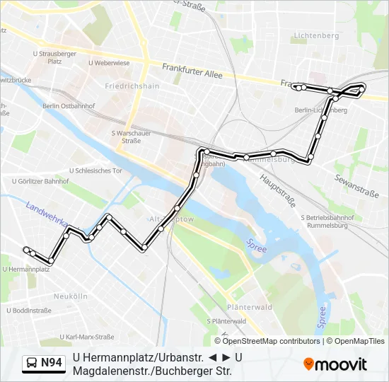 N94 Bus Line Map