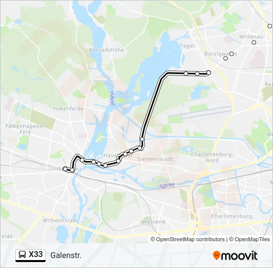 X33 Bus Line Map