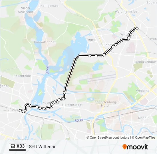 X33 Bus Line Map