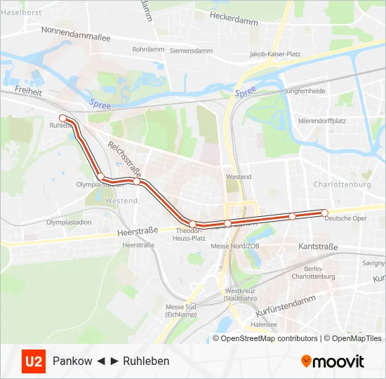 U-Bahnlinie U2 Karte