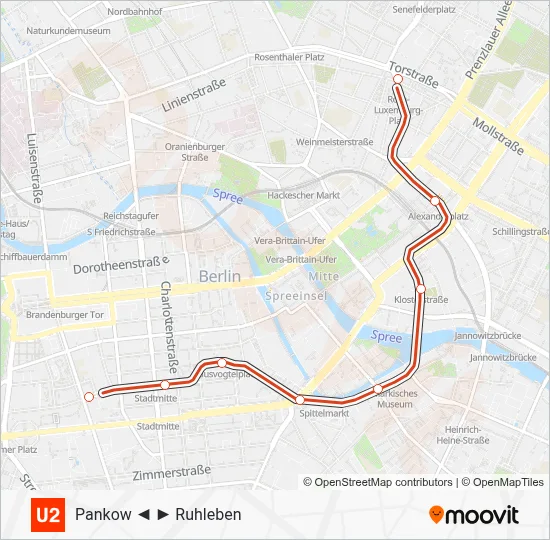 U-Bahnlinie U2 Karte