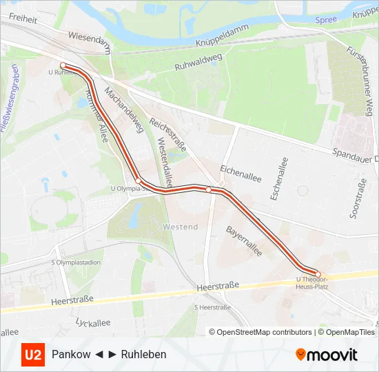 U2 Subway Line Map