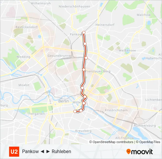 U2 Subway Line Map