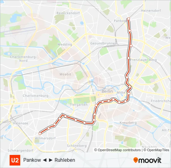 U2 Subway Line Map
