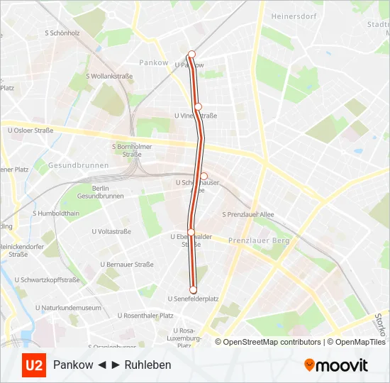 U2 Subway Line Map