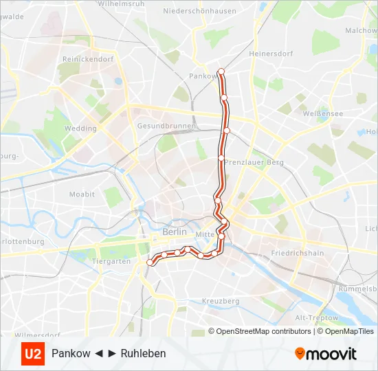 U2 Subway Line Map