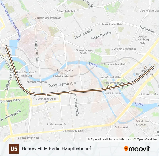 U5 Subway Line Map