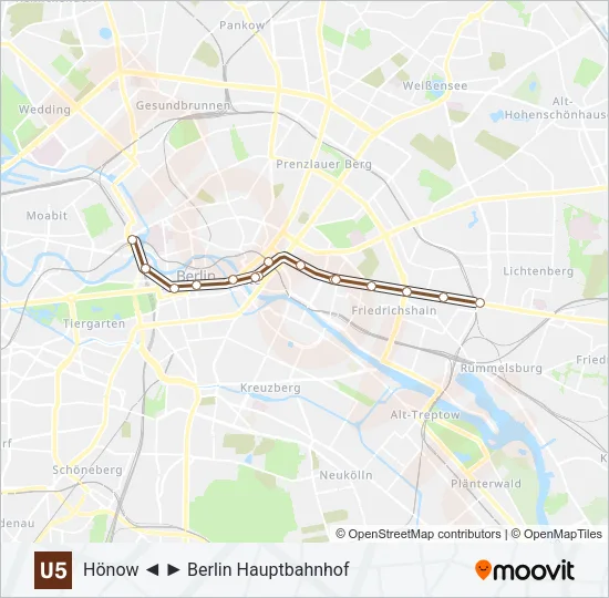 U5 Subway Line Map