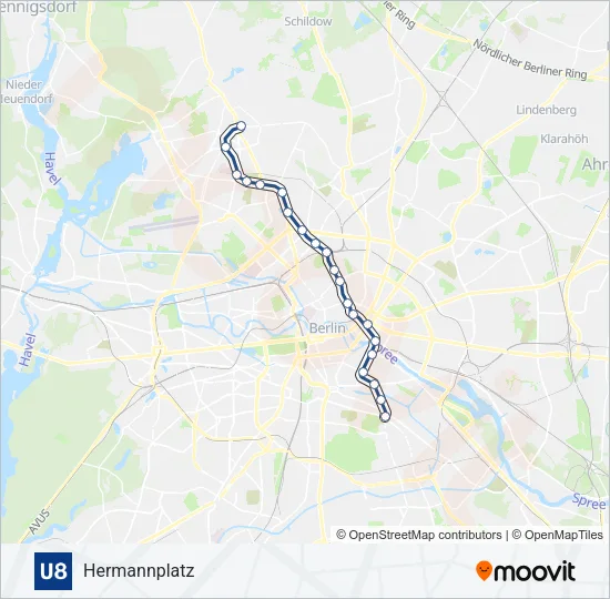 Метро U8: карта маршрута
