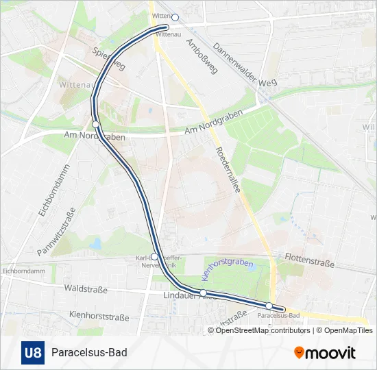U-Bahnlinie U8 Karte