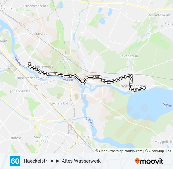 Трамвай 60: карта маршрута