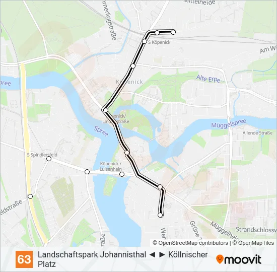 Трамвай 63: карта маршрута