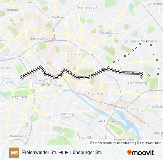 M5 Light Rail Line Map