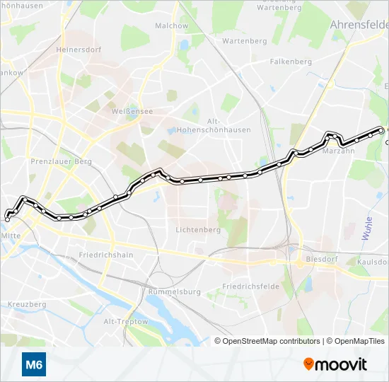M6 Light Rail Line Map
