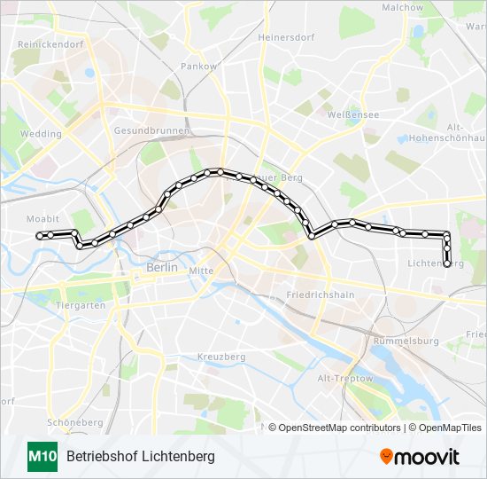 M10 light rail Line Map