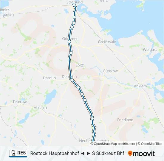 RE5 Train Line Map