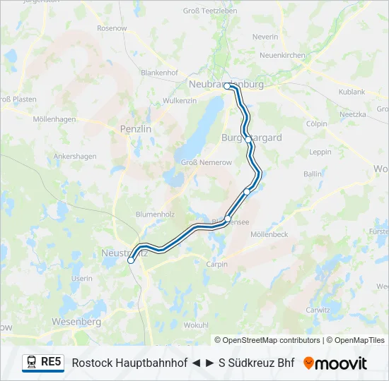 RE5 Train Line Map