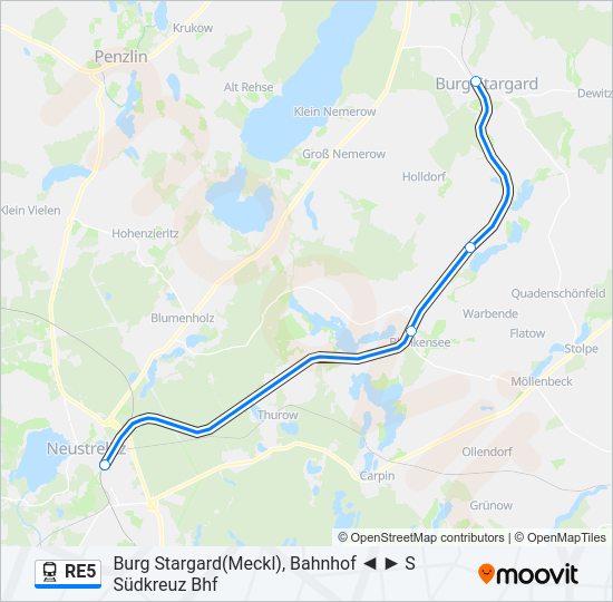 RE5 train Line Map