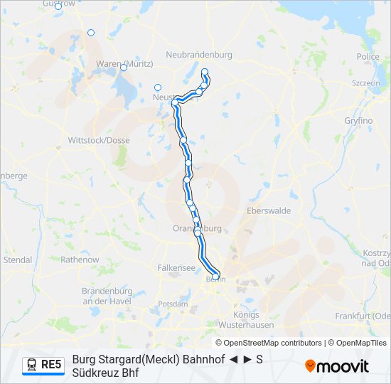 RE5 train Line Map