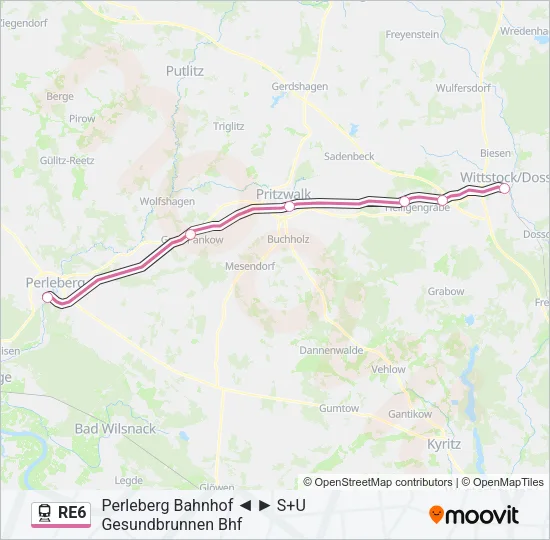 RE6 Train Line Map