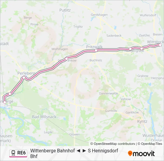 RE6 Train Line Map