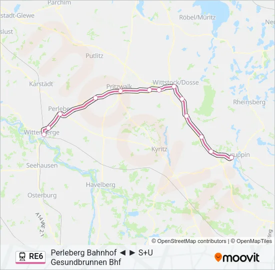 RE6 Train Line Map