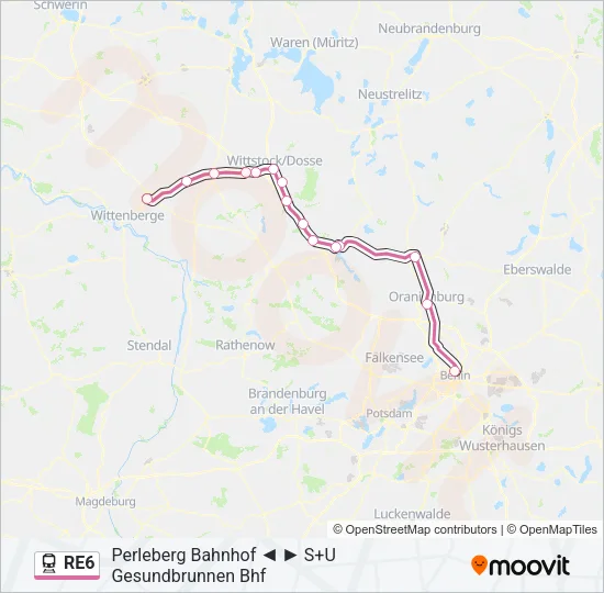 RE6 Train Line Map