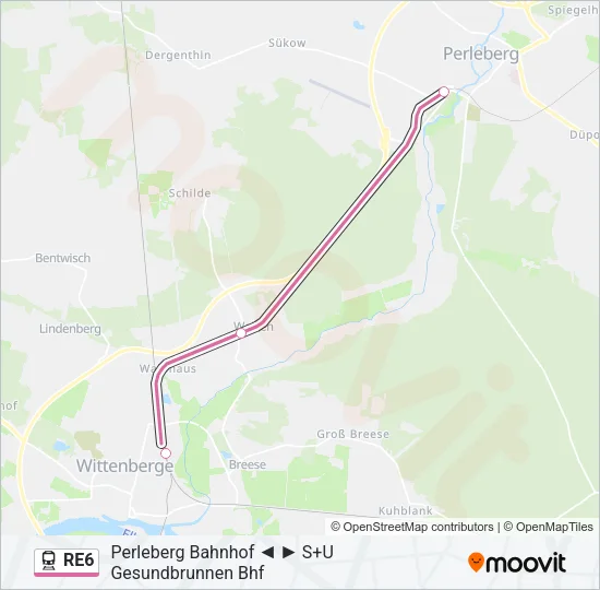RE6 Train Line Map