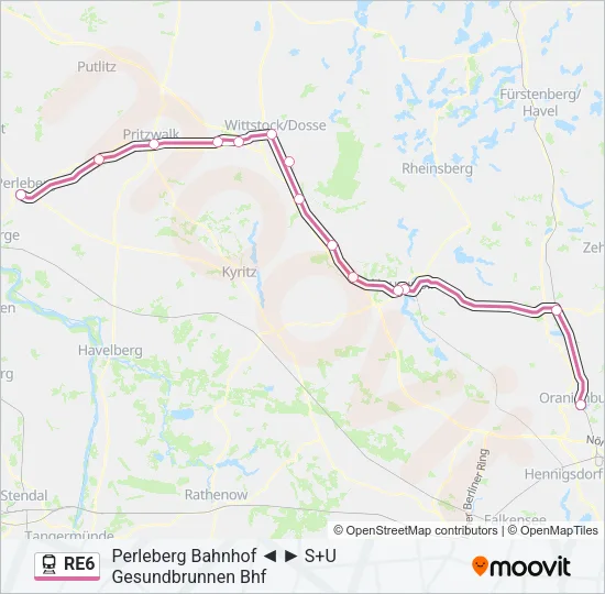 RE6 Train Line Map