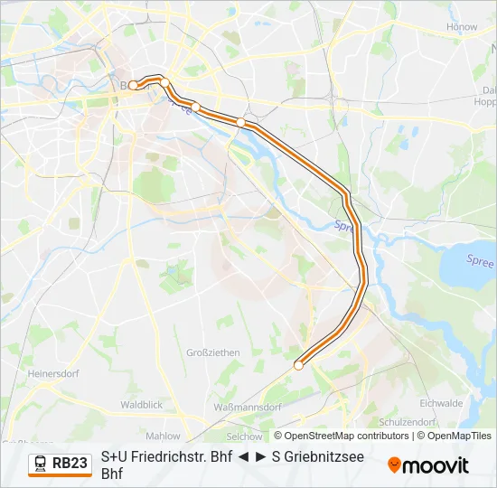 Bahnlinie RB23 Karte