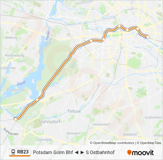 Bahnlinie RB23 Karte