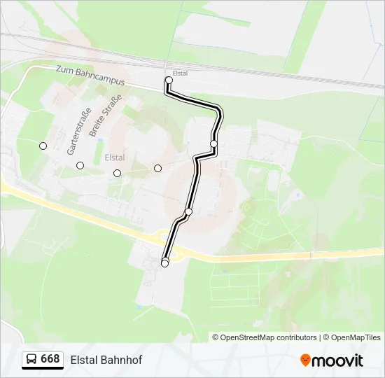 668 Bus Line Map