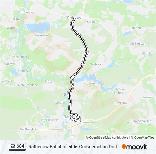Buslinie 684 Karte